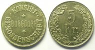 World coins Switzerland, emergency coins and tokens Burgdorf, Konsum-Genossenschaft 5 (Franken) Ma,R, 30 mm SUP -
