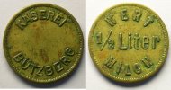 World coins Switzerland, emergency coins and tokens Bützberg, Käserei WERT 1/2 Liter MILCH Lt,R, 21 mm TTB -
