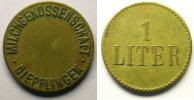 World coins Switzerland, emergency coins and tokens Diepflingen, Milchgenossenschaft 1 LITER Lt,R, 23 mm TTB -