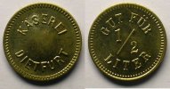 World coins Switzerland, emergency coins and tokens Dietfurt, Käserei GUT FÜR 1/2 LITER Lt,R, 18 mm SUP/FDC -