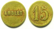 World coins Rappen Switzerland, emergency coins and tokens Genève, Amblet (Jules) 15 (Rappen) Lt,R, 22,8 mm TTB -