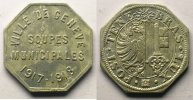 World coins Switzerland, emergency coins and tokens Genève, Ville de Genève SOUPES MUNICIPALES 1917 - 1918 Al,8a, 22 mm TTB -