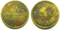 World coins Switzerland, emergency coins and tokens Arlesheim, Milch-Genossenschaft WERT 1 LITER MILCH Lt, R, 33 mm TTB -