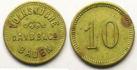 World coins Rappen Switzerland, emergency coins and tokens Baden, Volksküche D.A.V.B.B.&Co 10 (Rappen) Lt, R, 20 mm SUP -