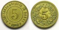 World coins Rappen Switzerland, emergency coins and tokens Bâle, Allg. Consumverein 5 (Rappen) 1913 Lt, R, 19 mm TTB -