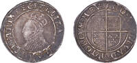 England Shilling Tudor - Elizabeth I AR Shilling - Long cross through shield. (6th Issue) -