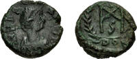 Roman Empire Nummus AE4 450 – 457 AD. Marcian AE4 – Monogram within Wreath (Constantinople Mint) VF