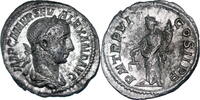 Roman Empire 227 AD. Severus Alexander AR Denarius – Aequitas Ch VF