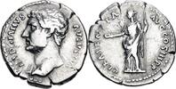 Roman Empire 129 - 130 AD. Hadrian AR Denarius – CLEMENTIA AVG (Extremely Rare Left Facing Bust) VF