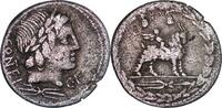 Roman Republic 85 BC. Mn Fonteius Cf – Silver Denarius – Infant Genius Riding Goat VF
