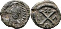 Byzantine 582 – 602 AD. Maurice Tiberius AE Decanummium – SICILIA (Syracuse Mint) VF