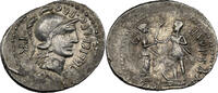 Roman Republic Summer 46 - Spring 45 BC. Cnaeus Pompey Jr AR Denarius - Corduba Mint (NGC Graded Ch XF)