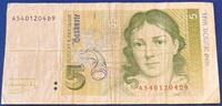 Deutschland BRD 5 Deutsche Mark 5 DM Banknote -