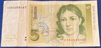 Deutschland BRD 5 Deutsche Mark 5 DM Banknote -