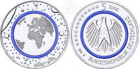 Deutschland BRD 5 Euro Blauer Planet Erde - mit Polymerring -