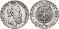 Württemberg 5 Mark 5 Reichsmark König Karl (1864-1891) -