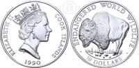 Cook Islands 50 Dollars 1990 - Elizabeth II. (1952-2022) - Gefährdete Tierwelt - Amerikanischer Bison -