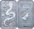 Australien 1 Dollar 1 Unze Silber Perth Mint: Dragon Rectangle Erstausgabe 1 Unze Barren -