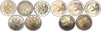 Deutschland 5x 2 Euro 175. Jahrestag der Paulskirchenverfassung (Set A,D,F,G,J) -