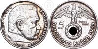 Drittes Reich 5 Mark Fünf Reichsmark Paul von Hindenburg -