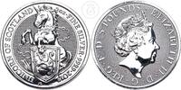Großbritannien 5 Pounds 2 Oz Silber Britannia 2 Unzen fein - Queens Beasts - Unicorn of Scotland - Einhorn -