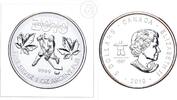 Kanada 5 Dollar 1 Unze 1 Unze Silber - Olympische Spiele in Vancouver - Eishockey - 1 oz Silber -