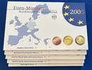 BRD 1Cent bis 2€ Offizieller Kurssatz ADFGJ Polierte Platte mit den Euromünzen 1Cent bis 2€ -