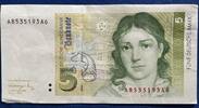 Deutschland BRD 5 Deutsche Mark 5 DM Banknote -