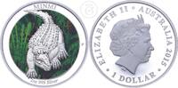 Australien 1 Dollar 1 Unze Silber Minmi - Australian Age of Dinosaurs - Silbermünze mit Farbapplikation -
