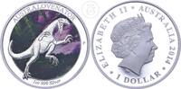 Australien 1 Dollar 1 Unze Silber Australovenator - Australian Age of Dinosaurs - Silbermünze mit Farbapplikation -