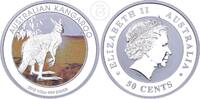 Australien 1/2 Dollar 1/2 Unze Silber Perth Mint: Känguru mit Farbapplikation -