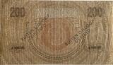 Nederland 200 gulden 1921 zeldzame een letter serie, met buiten omloop stempel en kleine annotatie ZF