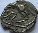Celtic Gaul quinarius ND celtized head of Roma ZF