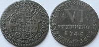 German States (Paderborn) 6 pfennig 1745 Clemens August von Bayern (1719-1761) ZF