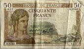 France 50 franc small tear -