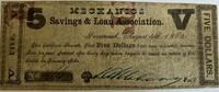 Savannah five dollars 1862 mechanics savings&loan association FR/ZF