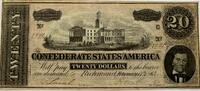 Confederated States twenty dollar 1864 pinholes ZF