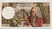 France ten franc 1966 some pinholes AU