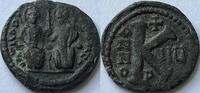 Byzantine Empire half follis ND Justinus II (565-578) Antioch ZF