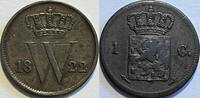 Nederland een cent 1822U muntslag ZF-