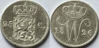Nederland 25 cent 1826U type A ZF