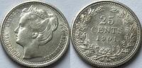 Nederland 25 cent met veel originele muntglans -
