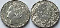 Nederland 25 cent met enige originele muntglans -
