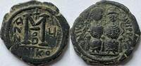 Byzantine Empire follis ND (569-570) Justin II and Sophia 565-578 (Nicomedia) ZF