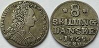 Danmark 8 skilling 1729CW ZF