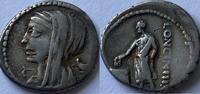 Roman Republic denarius ND (60 BC) L.Cassius Longinus (Kress auction 1964 lot 628) ZF