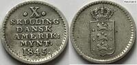 Danish West-Indies ten skilling 1845 ZF