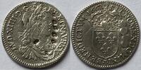 France 1/12e ecu 1662 with seven countermarks (!) ZF-