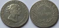 Italian States (Lucca and Piombino) five franc 1807 cleaned ZF