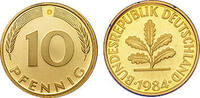 Deutschland 10 Pfennig 1984 Deutschland bankfrisch 0,50 EUR incl. BTW., plus 9,90 EUR verzending